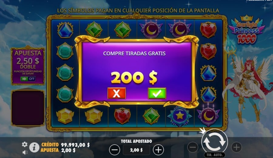 Compra de bonos en Starlight Princess 1000