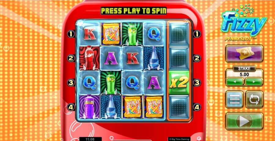 Pantalla de juego en Fizzy Pennyslot 