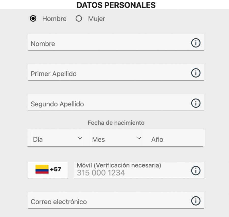 Registro en Codere Colombia