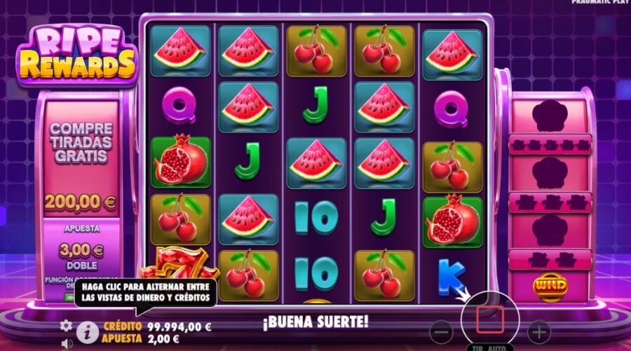 Pantalla de juego de Ripe Rewards